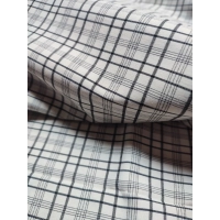 Tkanina bawełniana KRATECZKA szara koszulowa - KUPON 1,90x146